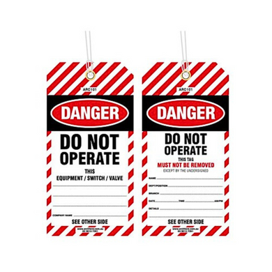 Do Not Operate Safety Tag