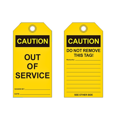 Caution PVC Safety Tag