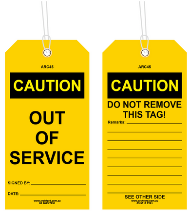 Caution Safety Tags