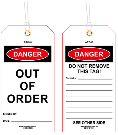 Out Of Order Tag