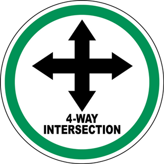 4-Way Intersection Floor Sign | Archford | Shipping Australia Wide