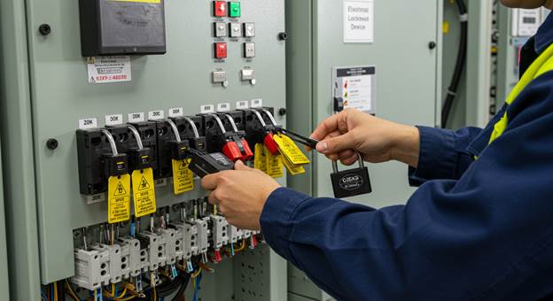 Electrical Lockout Device Setup for Safe Isolation