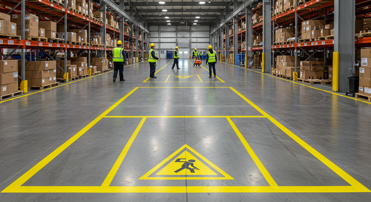 Floor Marking Tape Safety Plan for Work Areas