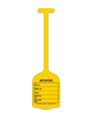 Archford Lifting Rigging Rubber Inspection Tag