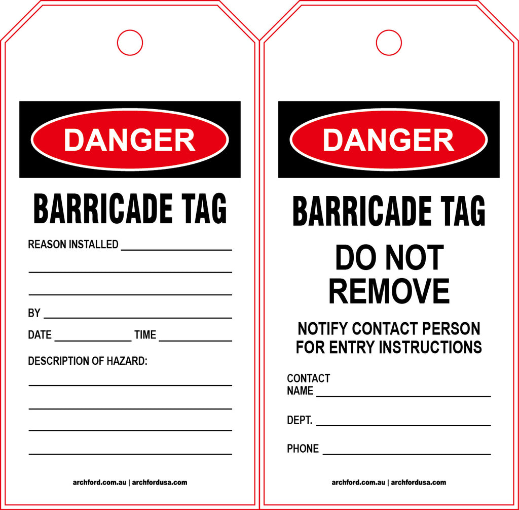 Barricade Tearproof Poly Tag