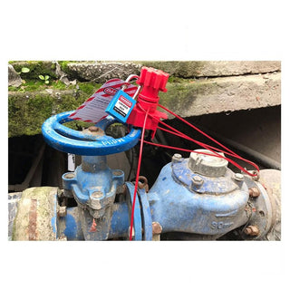 Large Universal Valve Lockout Clamp With Cable and padlock